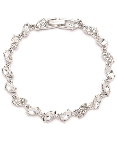 Shop Givenchy Silver-tone Crystal Flex Bracelet In Rhodium