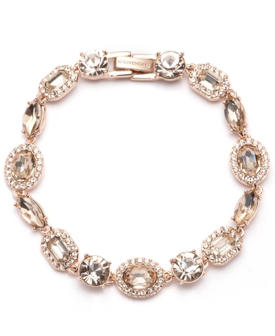 Shop Givenchy Crystal Halo Flex Bracelet In Rose Gold