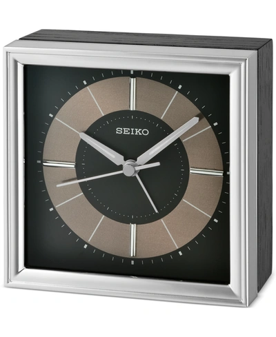 Shop Seiko Brady Alarm Clock In Black And Silver