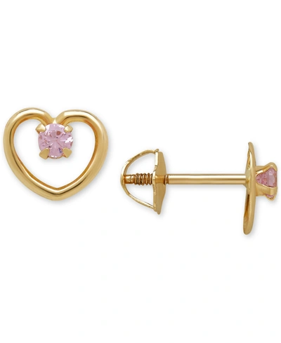 Macy's Children's Cubic Zirconia Open Heart Screwback Stud Earrings