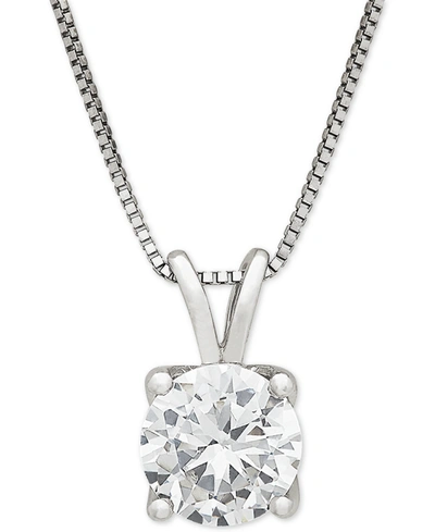 Shop Grown With Love Igi Certified Lab Grown Diamond Solitaire 18" Pendant Necklace (1 Ct. T.w.) In 14k White Gold Or 14k