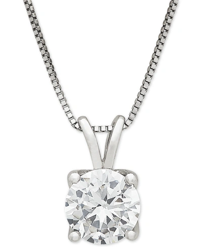 Grown With Love Igi Certified Lab Grown Diamond Solitaire 18" Pendant Necklace (1 Ct. T.w.) In 14k White Gold Or 14k In White Gold