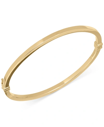 Shop Italian Gold Square Tube Hinge Bangle Bracelet In 14k Gold In Yellow Gold