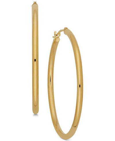 Macy's Polished Tube Hoop Earrings In 14k Gold In Yellow Gold