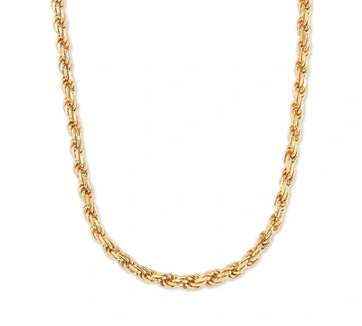 Macy's Rope Link Chain Necklaces In Sterling Silver 18k Gold Plated Sterling Silver In Gold Over Silver