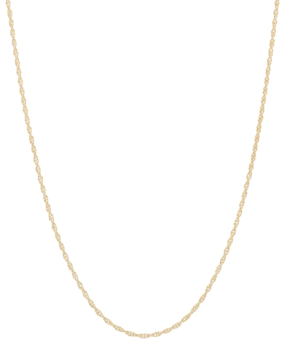 Macy's 14k Gold Necklace, 18" Light Rope Chain (1mm) In Yellow Gold