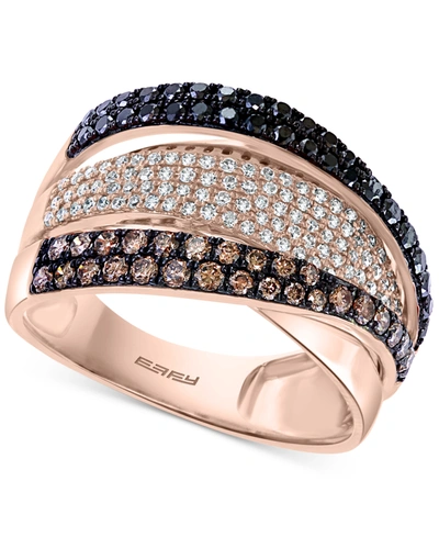 Shop Effy Collection Effy Multicolor Diamond Statement Ring (7/8 Ct. T.w.) In 14k Rose Gold