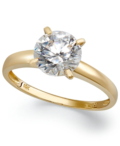 Shop Arabella 14k Gold Cubic Zirconia Solitaire Ring (3-1/2 Ct. T.w.)