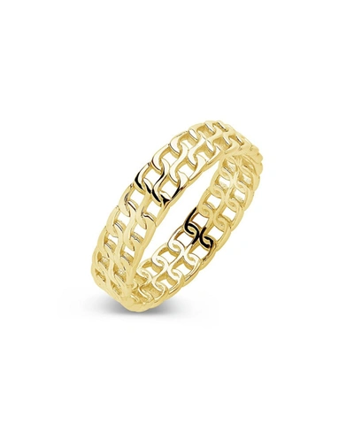 Shop Sterling Forever Women's 2 Row Chain Ring In K Gold Plated