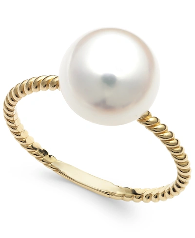 Shop Belle De Mer Cultured Freshwater Pearl Ring In 14k Gold (9mm)