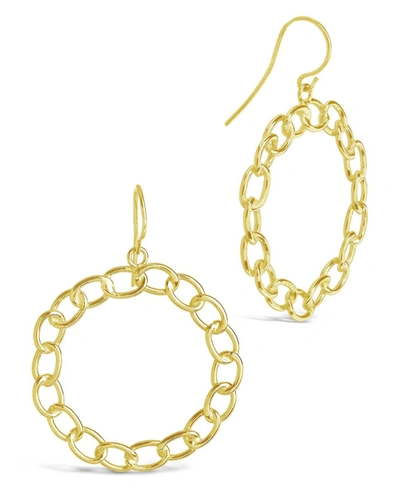 Shop Sterling Forever Women's Chain Link Circle Dangle Earrings In K Gold Plated