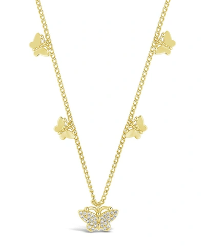 Shop Sterling Forever Women's Dainty Butterfly Choker Necklace In K Gold Plated