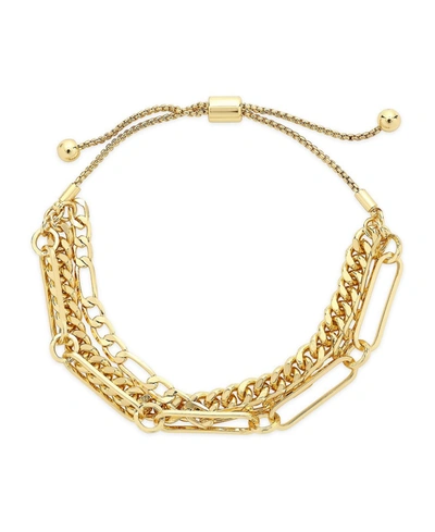 Shop Sterling Forever Women's Layered Chain Bolo Bracelet In K Gold Plated