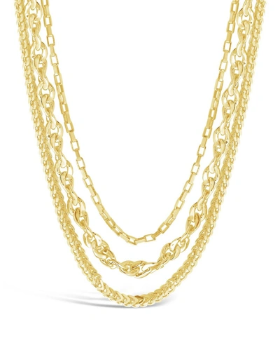 Shop Sterling Forever Women's Triple Layer Bold Chain Necklace In K Gold Plated