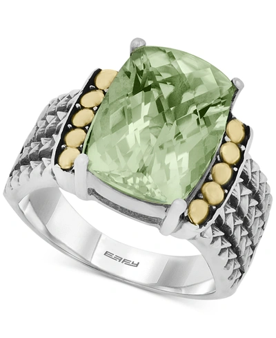 Shop Effy Collection Balissima By Effy Green Quartz (5-3/4 Ct. T.w.) Ring In 18k Gold And Sterling Silver