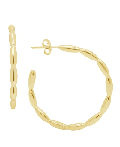 Shop Essentials Puff Texture C Hoop Earring In Gold Plated