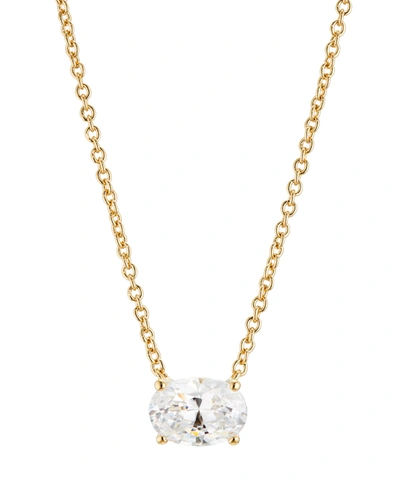 Shop Eliot Danori Oval Cubic Zirconia Necklace, 16" + 2" Extender, Created For Macy's In Gold
