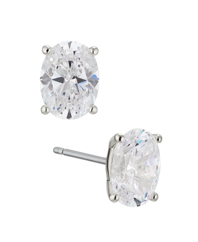 Shop Eliot Danori Oval Cubic Zirconia Earring, Created For Macy's In Rhodium