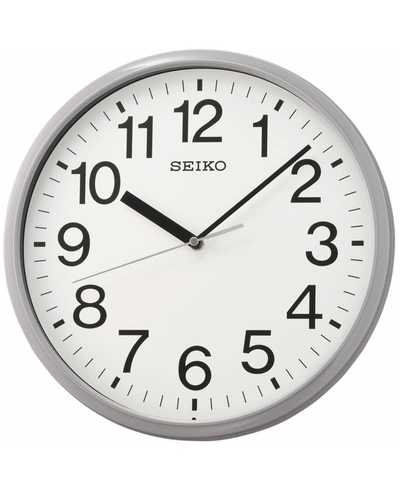 Shop Seiko Classic Gray Office Clock In Gray And White
