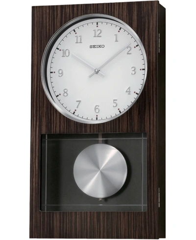 Shop Seiko Pendulum & Chimes Wall Clock In Dark Brown