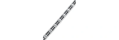 Shop Macy's Men's Black And Grey Cable Bracelet In Stainless Steel