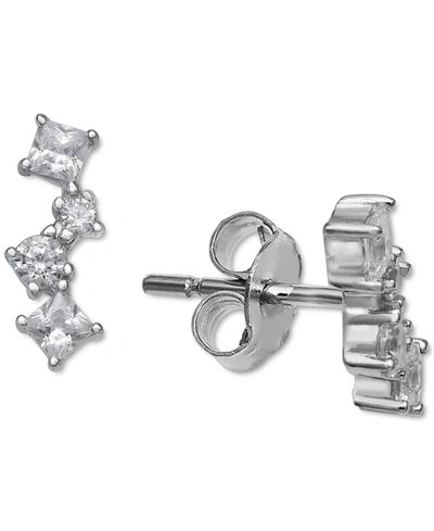 Giani Bernini Cubic Zirconia Multi-shape Earring In Sterling Silver, Created For Macy's In Sterling Silver
