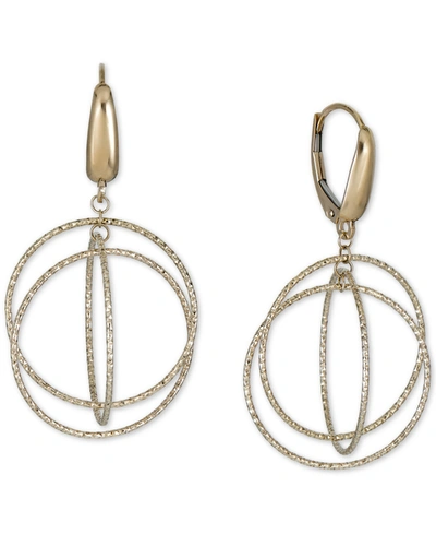 Shop Macy's Orbital Circle Drop Earrings In 10k Gold In Yellow Gold