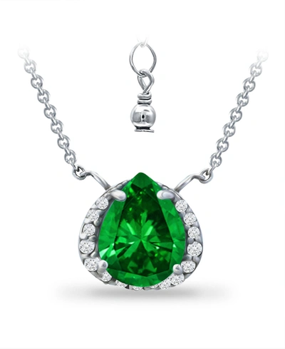 Shop Giani Bernini Created Green Quartz And Cubic Zirconia Accent Necklace In Sterling Silver/green