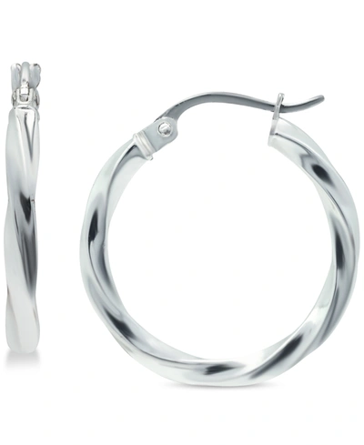 Shop Giani Bernini Twist Hoop Earrings In Sterling Silver, Created For Macy's