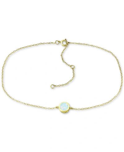 Giani Bernini Lab-created Opal Ankle Bracelet (also In Cubic Zirconia), Created For Macy's In Purple Silver