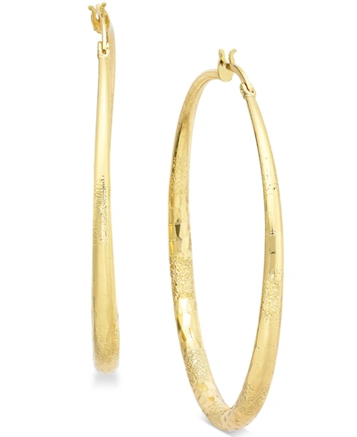 Shop Inc International Concepts Gold-tone Large Diamond-cut Hoop Earrings, 2.3", Created For Macy's