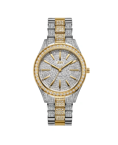 Jbw Women's Cristal Diamond (1/8 Ct. T.w.) Watch In 18k Gold-plated Two Tone Stainless-steel Watch 38mm In Silver