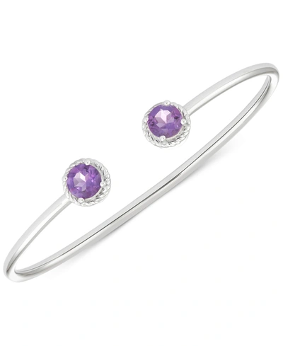 MACY'S AMETHYST OPEN BANGLE BRACELET (2-3/8 CT. T.W.) IN STERLING SILVER 