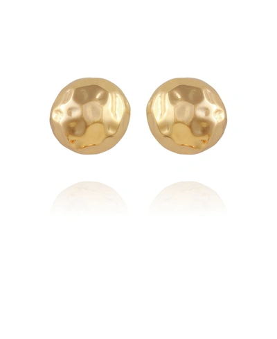 Shop T Tahari Women's Hammered Dome Stud Earring In Gold