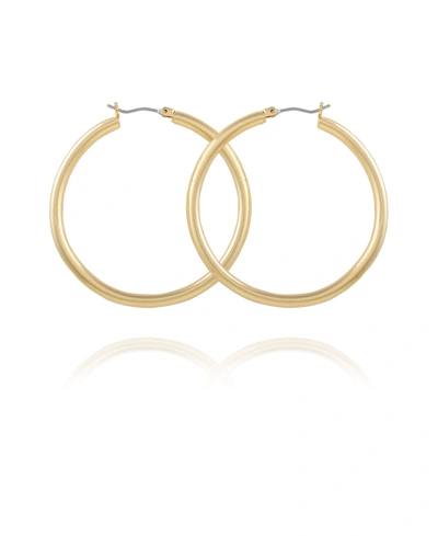 Shop T Tahari Women's Polished Tube Hoop Earring In Gold