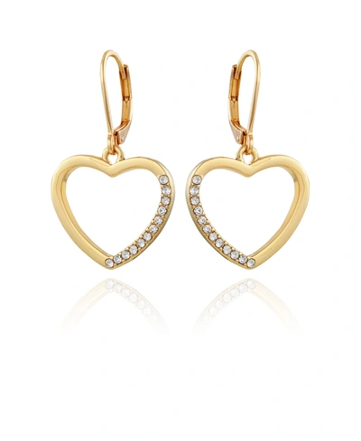 Shop T Tahari Women's Pave Heart Drop Earring In Gold