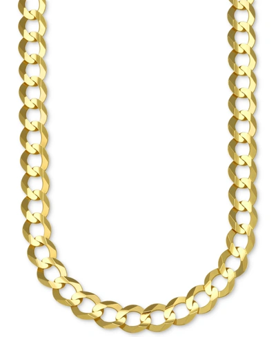 Italian Gold 22" Open Curb Link Chain Necklace (8mm) In Solid 10k Gold In Gold