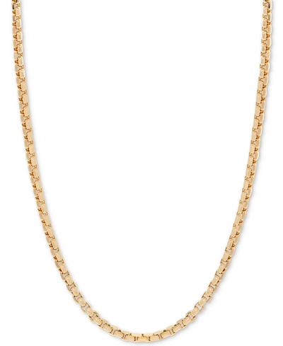 Shop Italian Gold 18" Round Box Link Chain Necklace (1-1/2 Mm) In 14k Gold In Yellow Gold