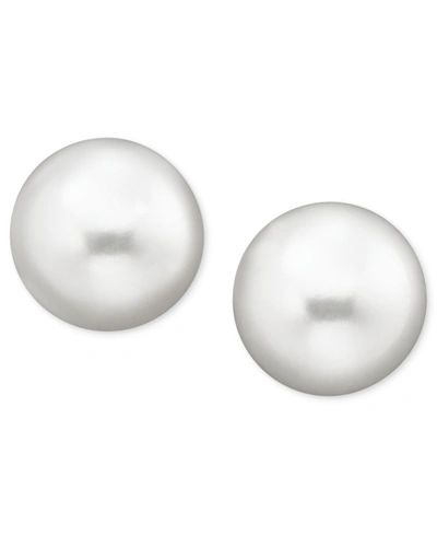 Shop Belle De Mer Pearl Earrings, 14k Gold Cultured Freshwater Pearl Stud Earrings (10mm) (also Available In Pink Cult In White