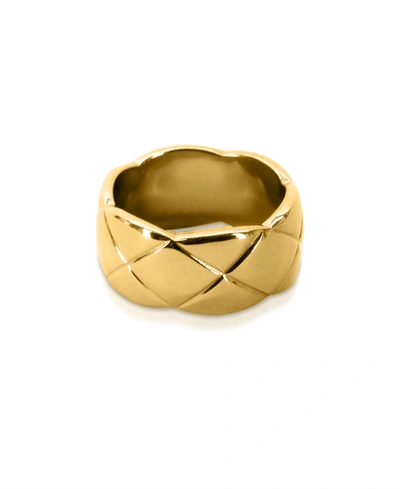 Shop Oma The Label Nneoma 1/2" Ring In 18k Gold- Plated Brass In Gold Tone