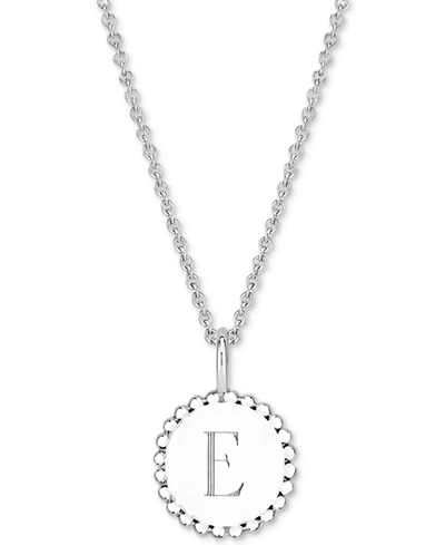 Shop Sarah Chloe Initial Medallion Pendant Necklace In Sterling Silver, 18"