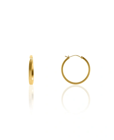 Oma The Label Women's Shiny Jordan 18k Gold Plated Brass Medium Hoop Earrings, 1.2" In Gold Tone