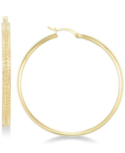 Shop Simone I. Smith Textured Hoop Earrings In 18k Gold Over Sterling Silver In K Gold Over Silver