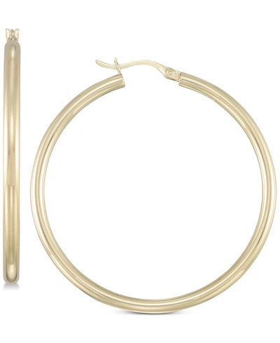 Shop Simone I. Smith Polished Hoop Earrings In 18k Gold Over Sterling Silver In K Gold Over Silver