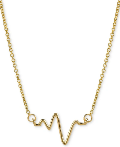 Shop Sarah Chloe Heartbeat Pendant Necklace In 14k Gold, 16" + 2" Extender In Yellow Gold