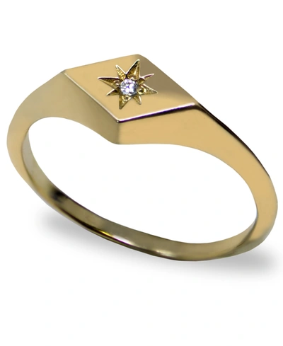 Shop Jac + Jo By Anzie Jac+jo By Anzie Icon Vintage Star Signet Ring In Clear