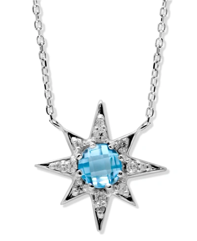 Shop Anzie Aztec Mini Starburst Necklace In Silver/blue