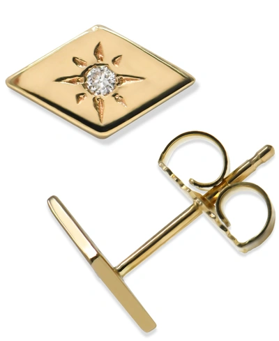 Shop Jac + Jo By Anzie Jac+jo By Anzie Diamond Accent Rhombus Stud Earrings In 14k Gold In Clear