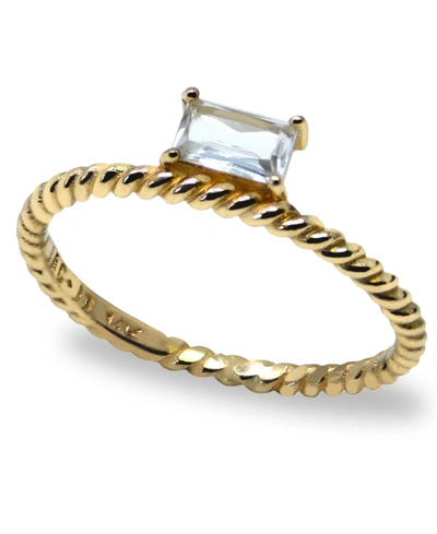 Shop Jac + Jo By Anzie Jac+jo By Anzie Strata Side Baguette Rope Ring In Clear