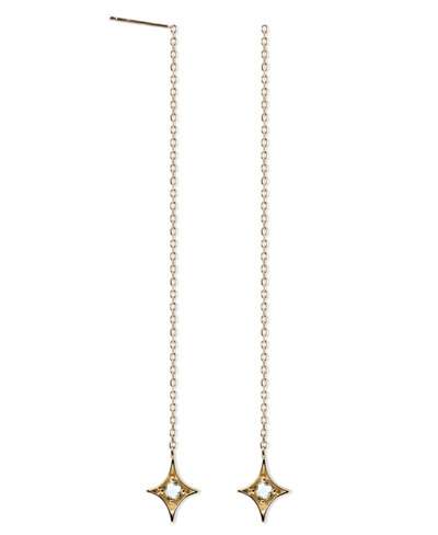 Shop Jac + Jo By Anzie White Topaz (1/4 Ct. T.w.) Threader Earrings In 14k Yellow Gold In Clear